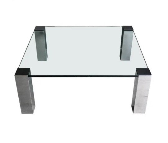 1970's  Willy Rizzo for Cidue, Italy Chrome and Glass Coffee Table, Mid Century Modern, NO SHIPPING