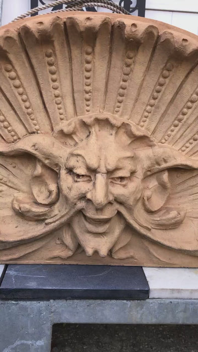 NOT FREE SHIPPING Greek Roman Vintage Garden  Pediment Fountain, Architectural Salvage Mascaron Maschera  Bacchus, Frieze