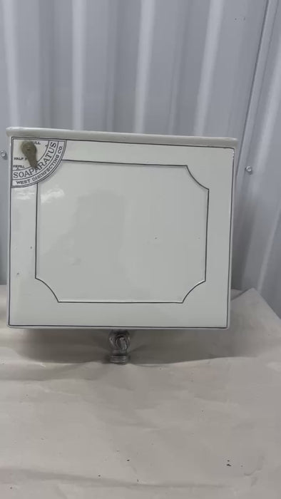 Antique 1930s Porcelain Soaparatus, Soap Dispenser West Disinfecting Company     FREE SHIPPING