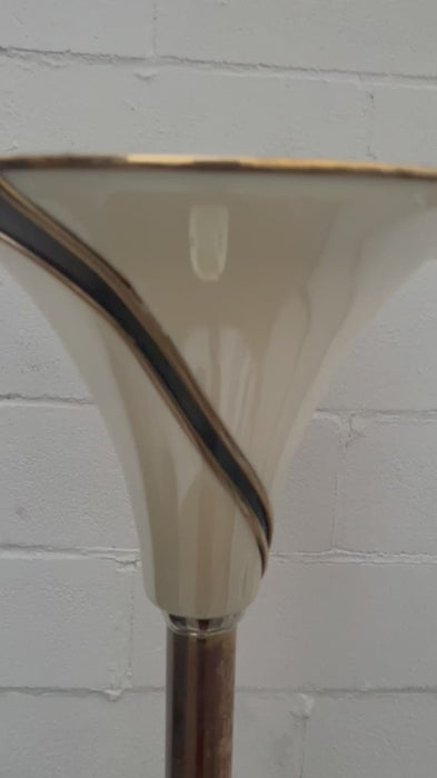 Hollywood Regency Vintage Brass Torchiere Tall Floor Lamp      NO SHIPPING!