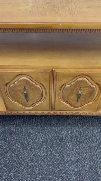 NO SHIPPING Vintage Burl Wood Bar Cart with Extensions, TV Stand , Mid Century Dry Bar