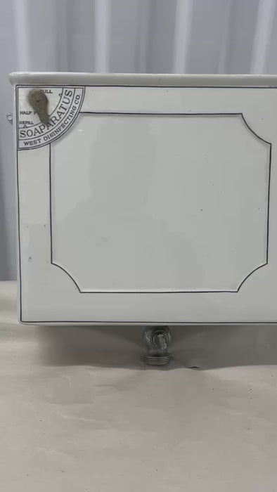 Antique 1930s Porcelain Soaparatus, Soap Dispenser West Disinfecting Company     FREE SHIPPING